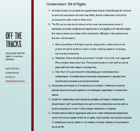 Collaborators Bill of Rights