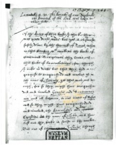 John Donne, Handwritten Sermon